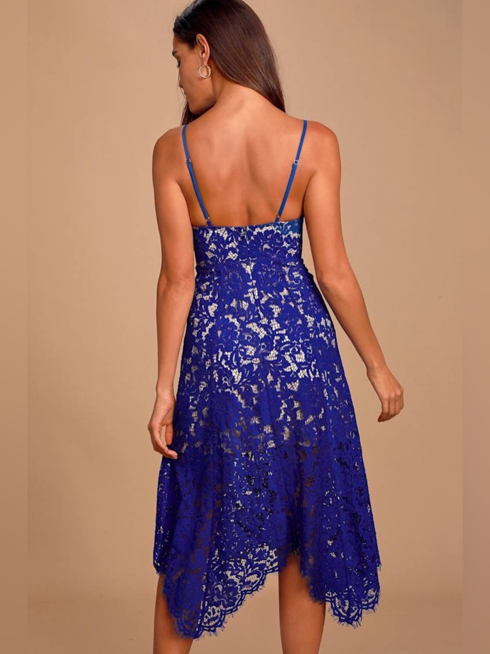 Lulus One Wish Royal Blue Lace Midi Dress - Picture 2 of 6